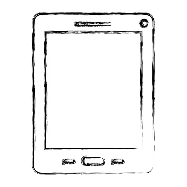 单色的模糊的轮廓的平板电脑 — 图库矢量图片