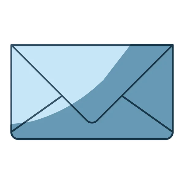 クローズ アップの封筒メールの青の網かけシルエット — ストックベクタ