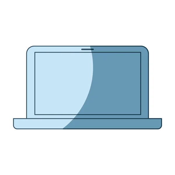 Sagoma di ombreggiatura blu del computer portatile — Vettoriale Stock