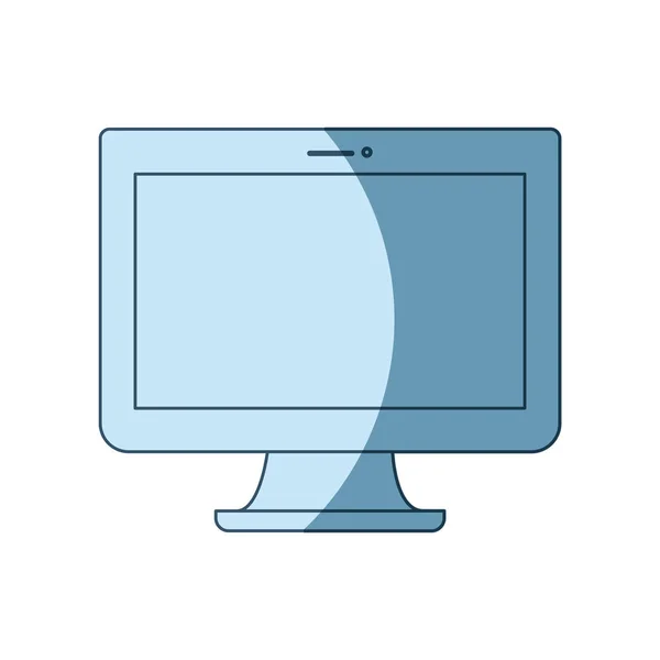 Silhouette blu di ombreggiatura del monitor LCD — Vettoriale Stock