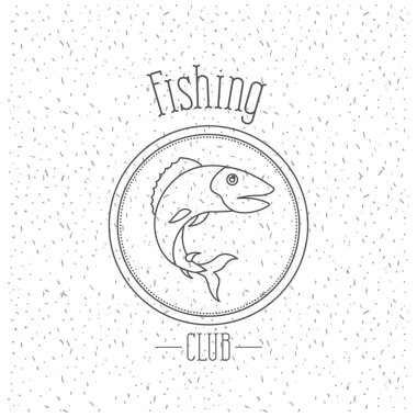 tek renkli siluet amblemi ile levrek ışıltı ile beyaz arka plan balık balıkçılık kulüp logosu