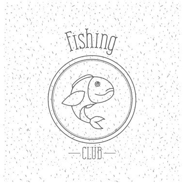 tek renkli siluet amblemi çipura bas balık logo Balıkçılık Kulübü ile ışıltı ile beyaz arka plan