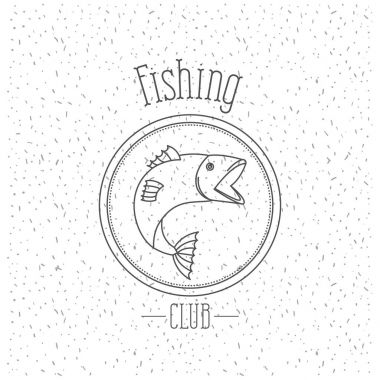 tek renkli siluet amblemi ile som balığı levrek ışıltı ile beyaz arka plan balık balıkçılık kulüp logosu