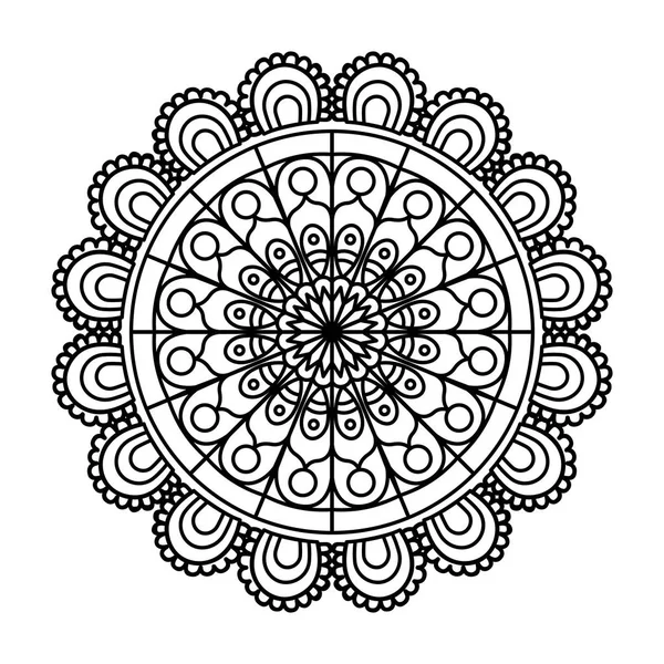 Mandala fleur monochrome ornement décoratif vintage — Image vectorielle