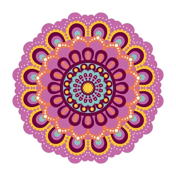 Sfondo bianco con colorato fiore mandala vintage ornamento decorativo — Vettoriale Stock