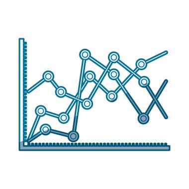 Mavi gölgelendirme silüeti istatistiksel grafikler doğrusal sabit
