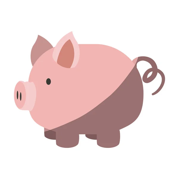 Színes sziluettje piggy bank fél árnyék — Stock Vector