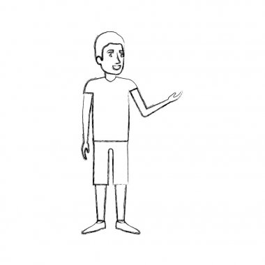 bulanık rahat kıyafetler ile genç adam silüeti