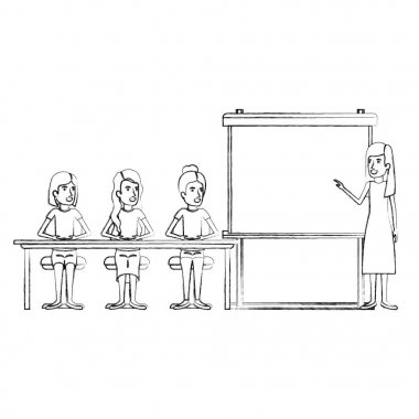 siluet bayanlara yönetici kadın presentacion iş adamları için bir Resepsiyon oturan bulanık