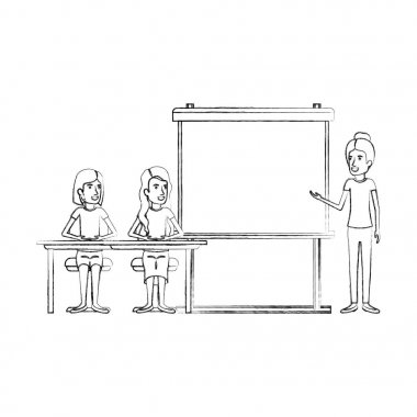 siluet çift kadın yönetici olarak presentacion iş adamları için bir Resepsiyon oturan kadınların bulanık