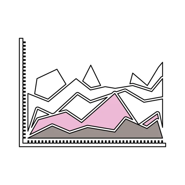 Siluet renk bölümleri tepe şeklinde istatistiksel grafikler — Stok Vektör