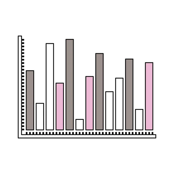 Silueta secciones de color de gráficos estadísticos barras de color — Archivo Imágenes Vectoriales