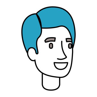 adam yüz ile yan saç siluet renk bölümleri