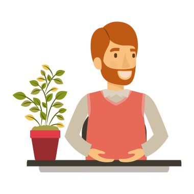 siluet renk closeup yarım vücut Resepsiyon resmi elbiseli adam asistan sakallı