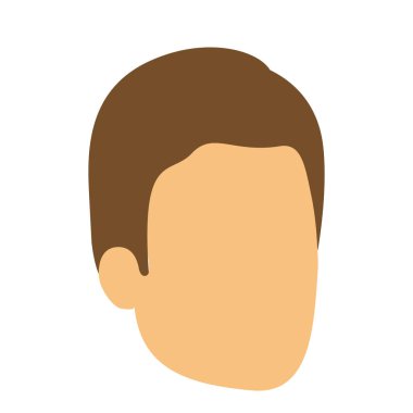 Adamın yüzü kahverengi saçlı renkli siluet