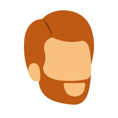 Adamın yüzü Kızıl saçlı ve sakallı renkli siluet