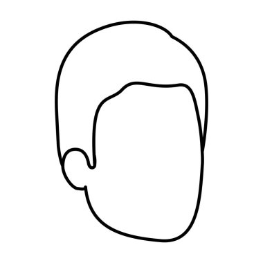 basit saç modeli ile yüzü olmayan adam silüeti kroki