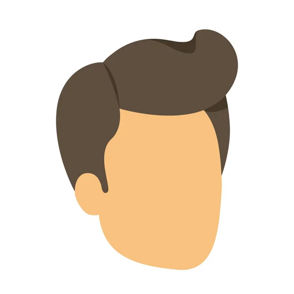 Silueta colorida del hombre sin rostro con el pelo lateral pompadour — Vector de stock