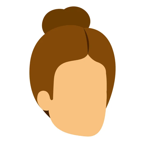お団子髪と顔の見えない女性のカラフルなシルエット — ストックベクタ
