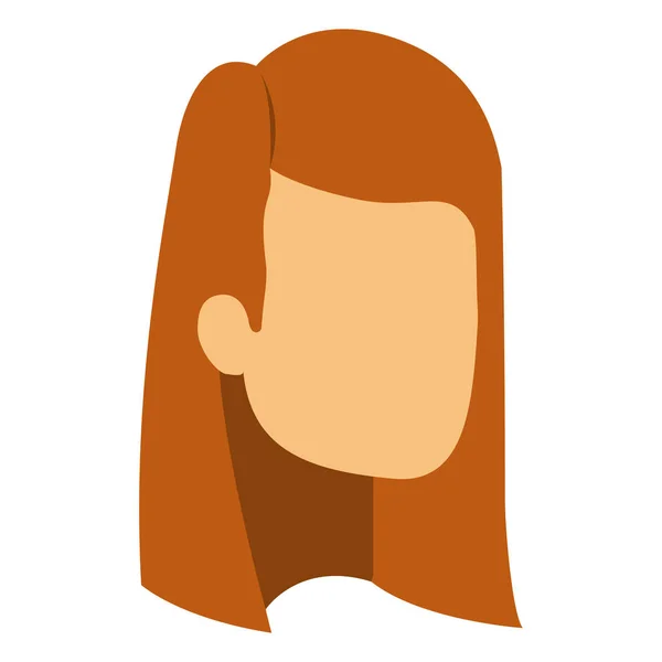 ミディアム ストレート赤髪と顔の見えない女性のカラフルなシルエット — ストックベクタ