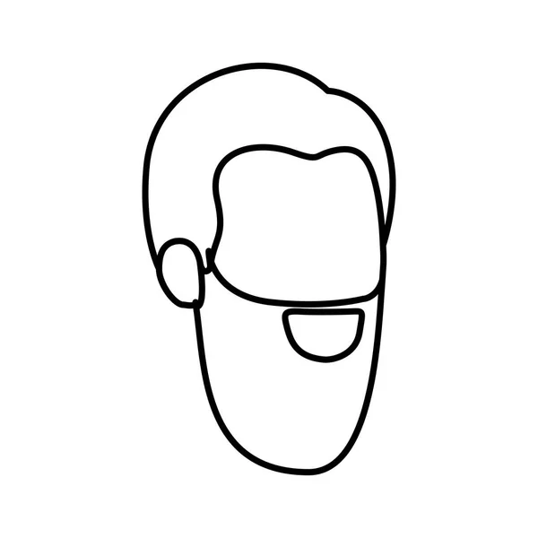 Boceto silueta del hombre sin rostro con barba larga — Vector de stock