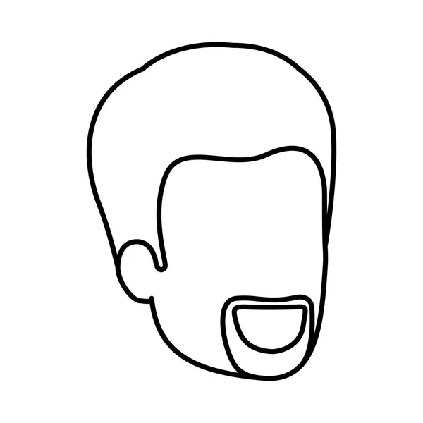 Croquis silhouette d'homme sans visage avec barbe van dyke — Image vectorielle