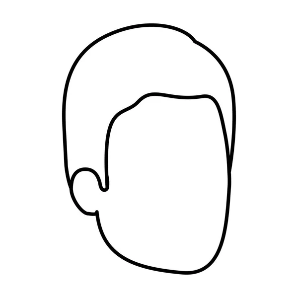 シンプルな髪型と顔のない男のシルエットをスケッチします。 — ストックベクタ