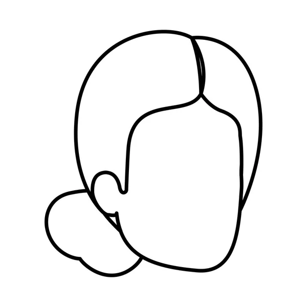 Boceto silueta de mujer sin rostro con el pelo recogido — Vector de stock