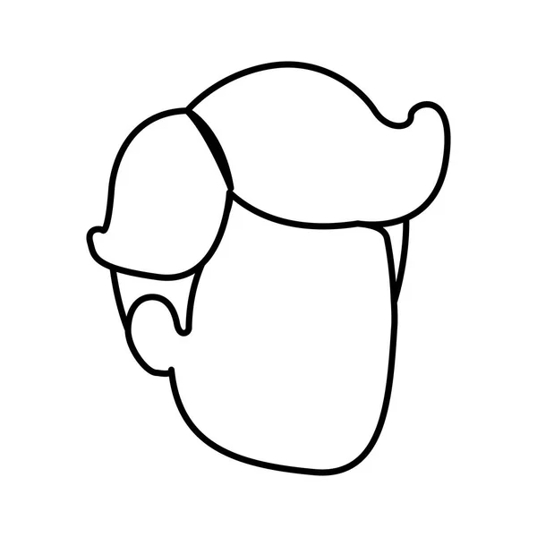 Силуэт эскиза человека без лица с помпезной прической — стоковый вектор