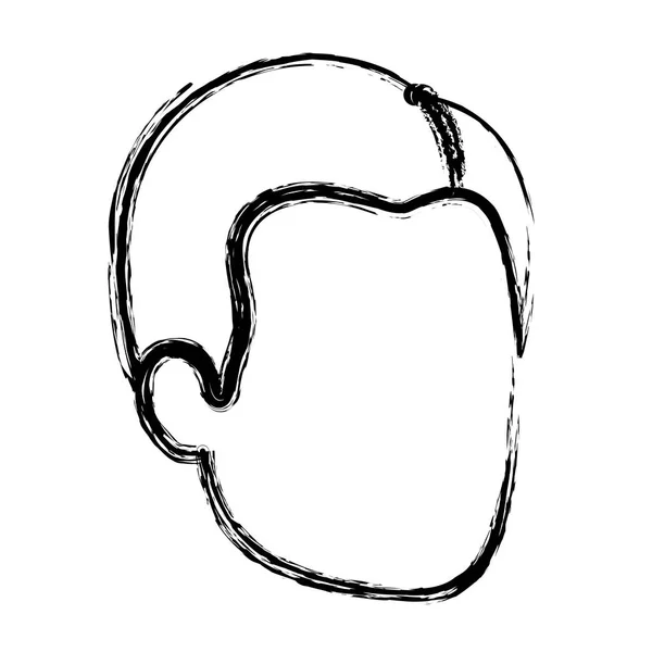 Silueta borrosa del hombre sin rostro con peinado lado partido — Vector de stock