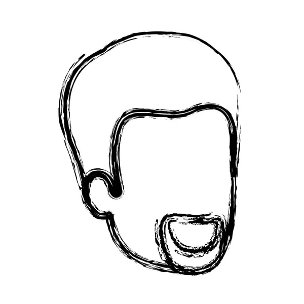 Silhueta borrada de homem sem rosto com barba de van dyke —  Vetores de Stock