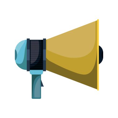 gerçekçi renkli siluet megafon simgesinin