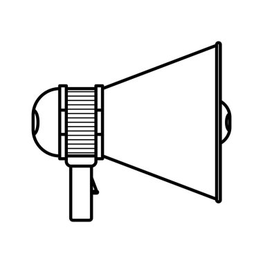 tek renkli megafon simgesi saplı silüeti