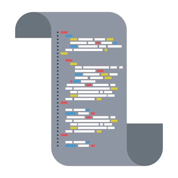 Sürekli sayfasının yazdırılan kaynak kodunda closeup gri siluet — Stok Vektör