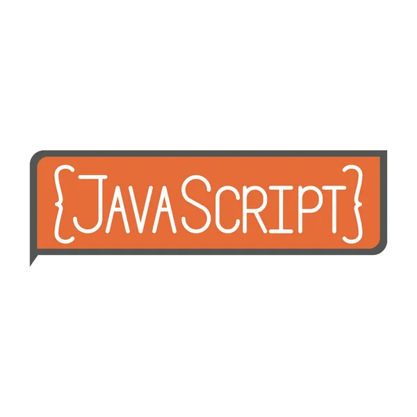 Silueta colorida de texto rectángulo Java script — Vector de stock