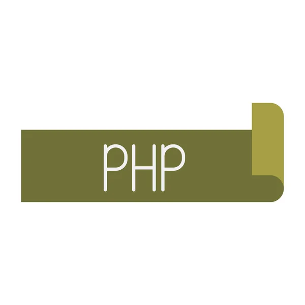 Silueta colorida etiqueta texto de php — Vector de stock