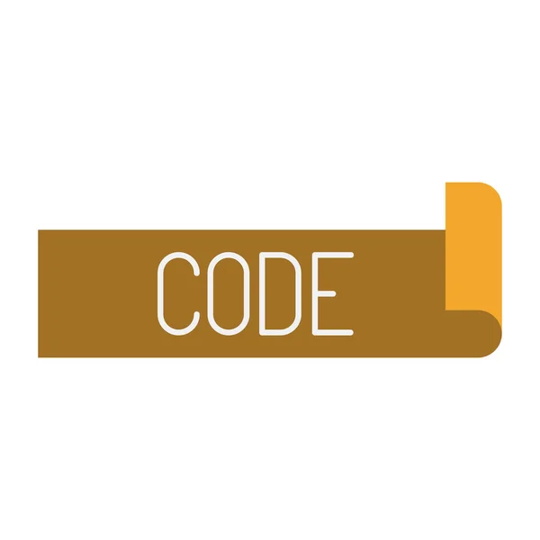 Silueta colorida etiqueta texto del código — Archivo Imágenes Vectoriales