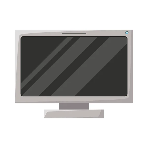 Realistische Graustufensilhouette des LCD-Monitors — Stockvektor