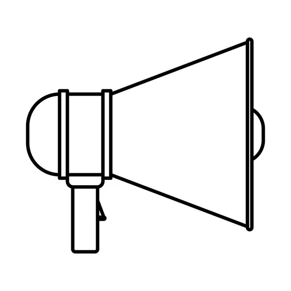 Zwart-wit silhouet van megafoon-pictogram — Stockvector