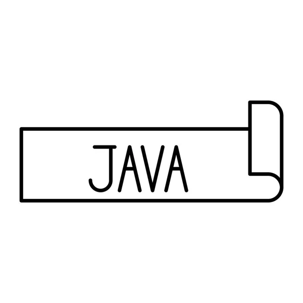 Monochrome silhouette label text of java — Stock Vector