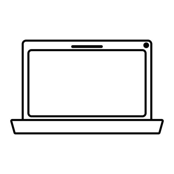 Monochrome silhouette of laptop computer — Stock Vector