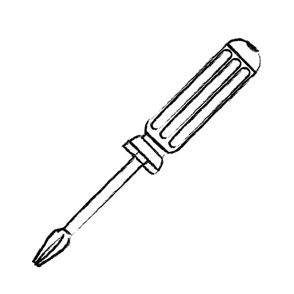 Monochrome blurred silhouette of phillips screwdriver — Stock Vector
