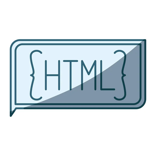 Blauwe arcering silhouet van rechthoek tekst html — Stockvector