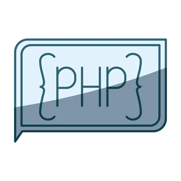 青の網かけ四角形テキスト php のシルエット — ストックベクタ