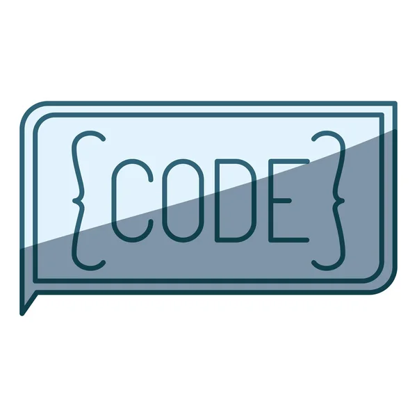 Blaue Schattierung Silhouette des Rechtecks Text-Code — Stockvektor