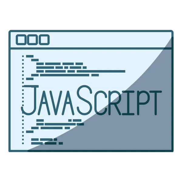 Sininen varjostus siluetti ohjelmointi ikkuna koodi javascript — vektorikuva