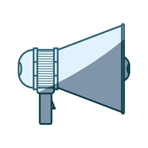 Blå skuggning silhuetten av MegaFon ikonen med handtag — Stock vektor