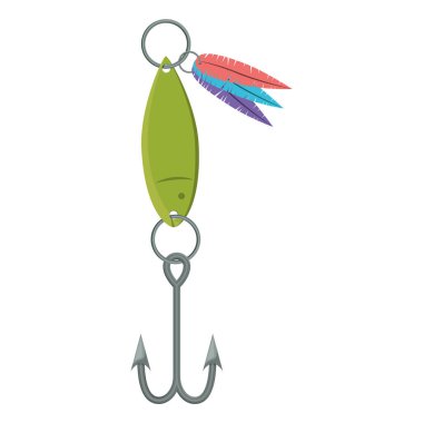 renkli siluet balık kanca dekoratif tüyleriyle