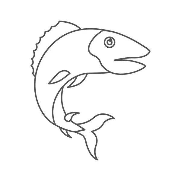 Boceto silueta de pescado de trucha — Vector de stock