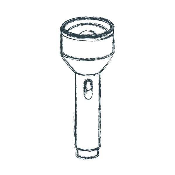 Silhueta esboço borrada de ferramenta lanterna de plástico —  Vetores de Stock